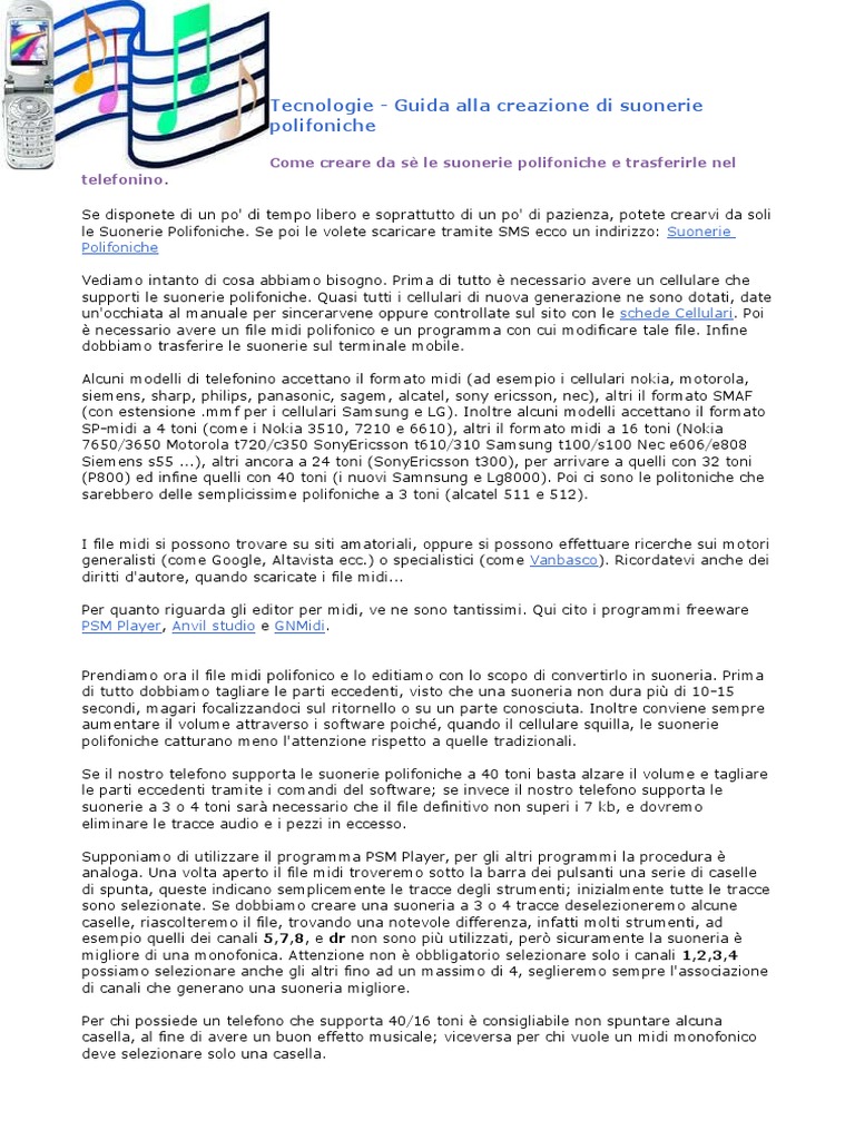 suoneria polifoniche suoneria polifoniche
